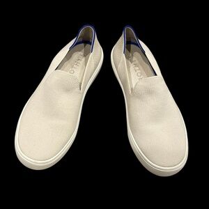 Rothy's Cream and Blue Slip-On Sneakers